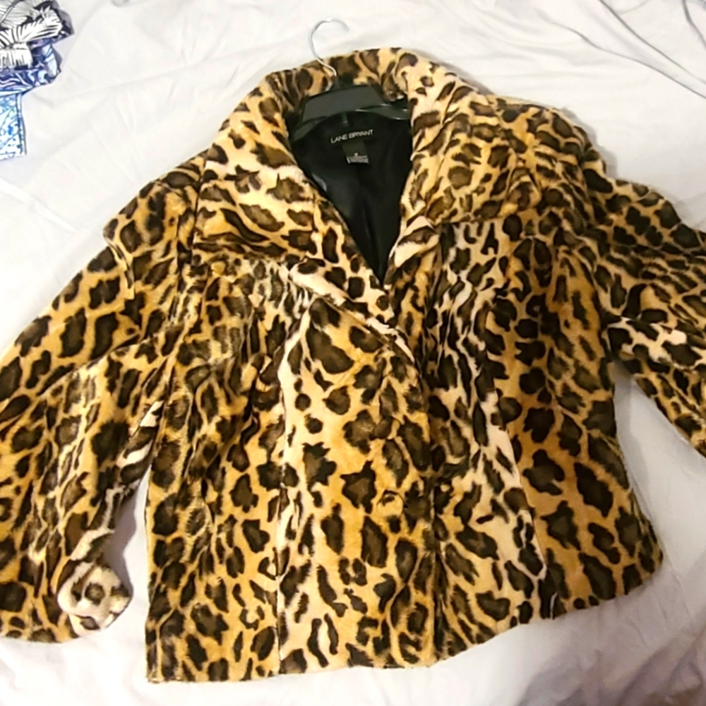 Vintage Leopard Print Faux Fur Jacket